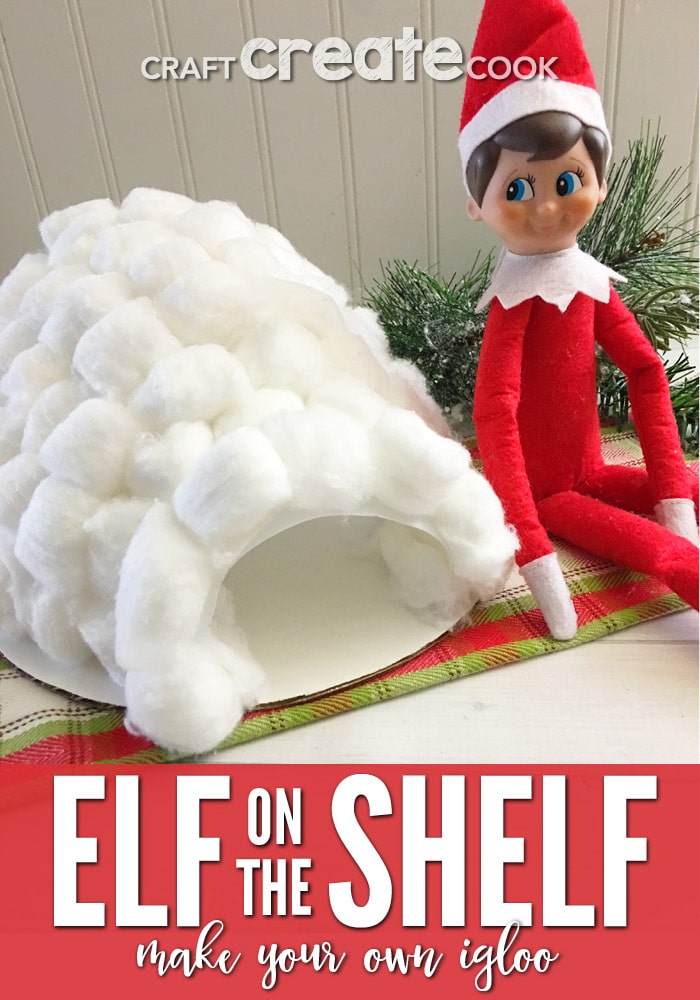 The kids will love this surprise igloo made by your handyman elf on the shelf.