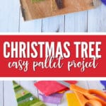 This easy pallet Christmas tree uses scrap felt that you may already have.