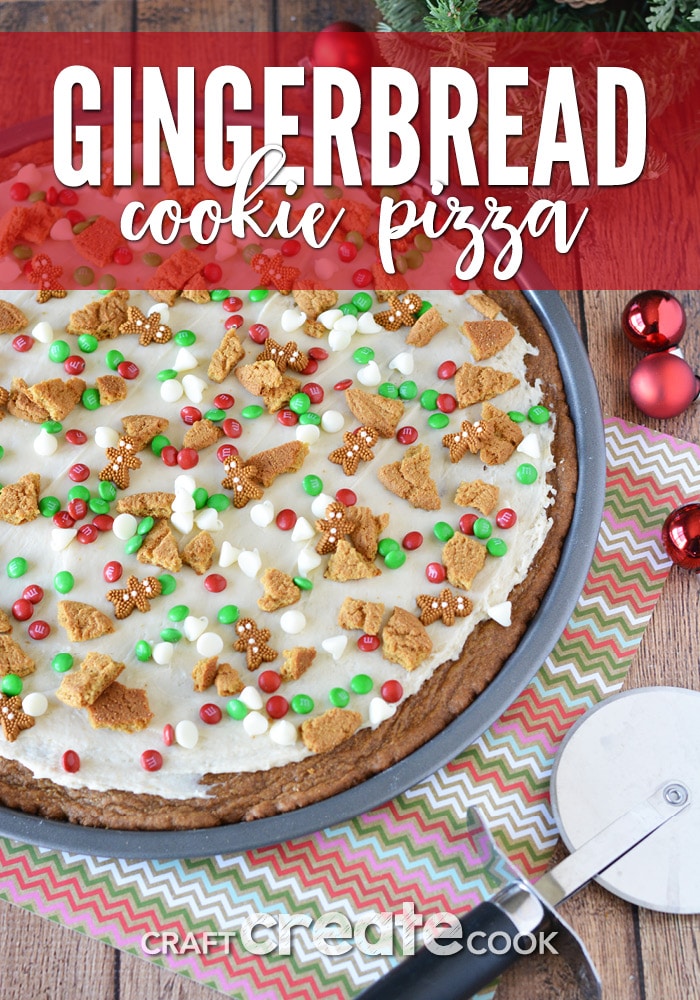 Try a new spin on a traditional gingerbread cookies recipe with this gorgeous dessert pizza!