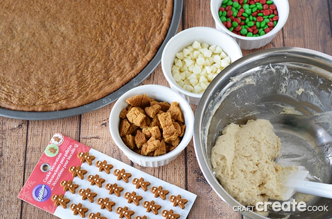 Try a new spin on a traditional gingerbread cookies recipe with this gorgeous dessert pizza! 