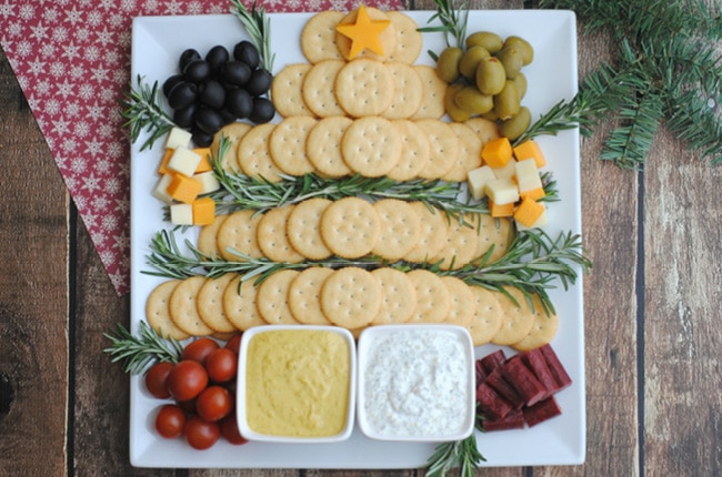 If you are entertaining or bringing a dish to pass this holiday season, this RITZ Crackers Christmas tree is the perfect holiday appetizer to share!