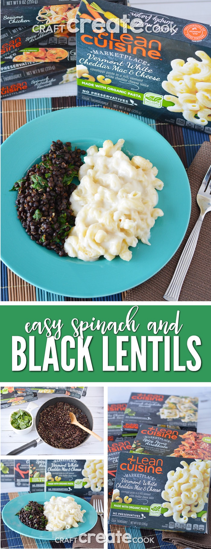 This easy black lentils and spinach recipe is one of my favorite healthy side dishes.