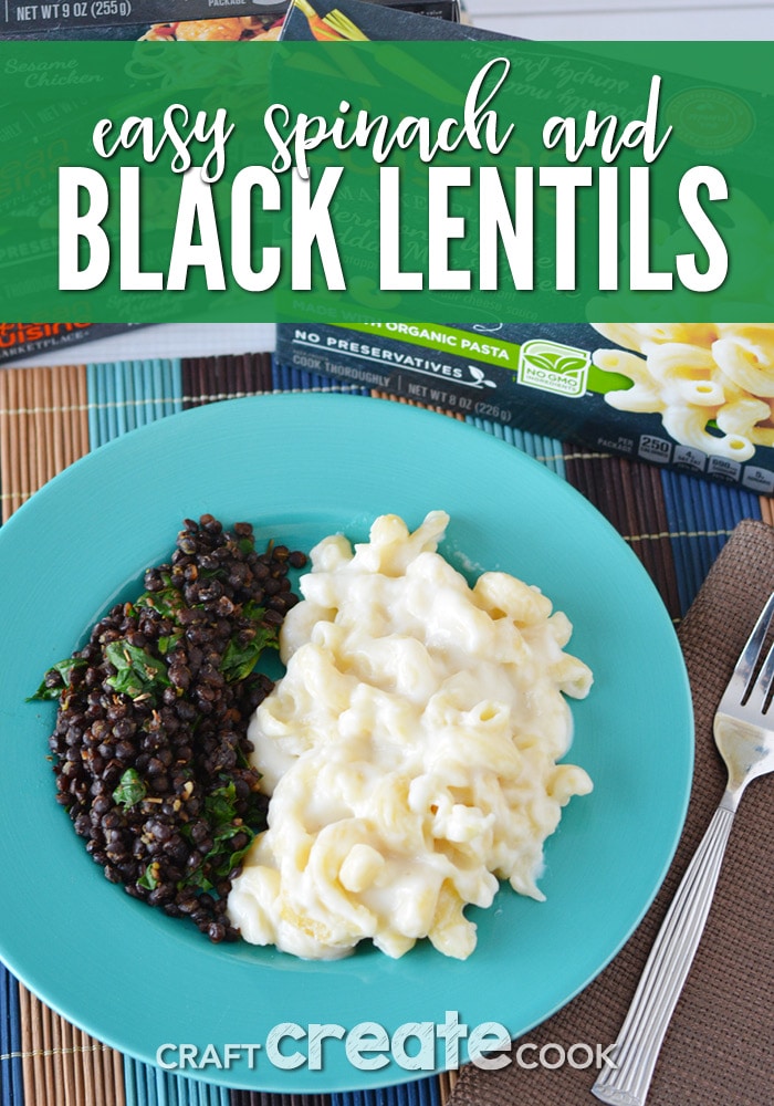 This easy black lentils and spinach recipe is one of my favorite healthy side dishes.