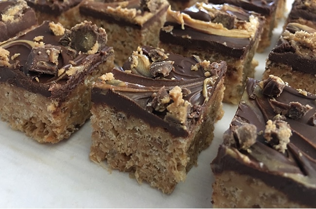 There's no better combination than peanut butter and chocolate, which is why you'll want to try these Peanut Butter Rice Krispie Treats!