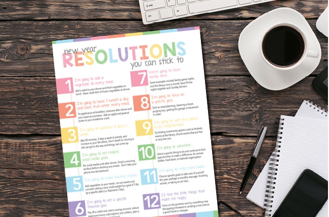 12 New Year's Resolutions you can stick to.