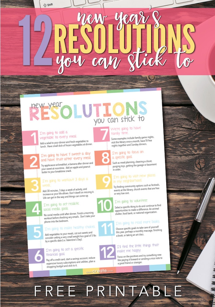 12 New Year's Resolutions you can stick to.