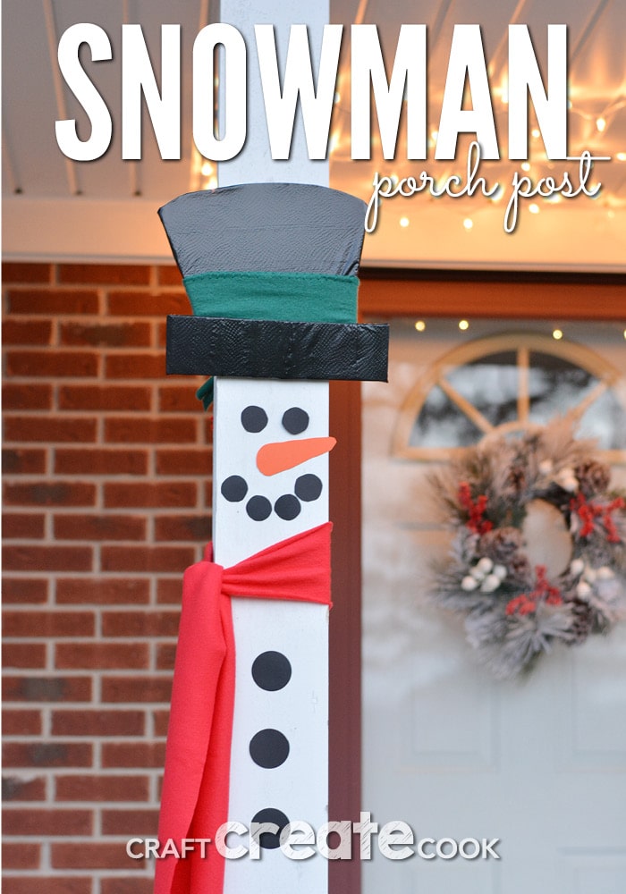 Make these easy snowman porc decoratiosn to add to your outdoor holiday decorations.