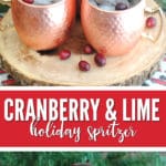 This light and refreshing Cranberry & Lime Holiday Spritzer is the perfect drink during the holidays!