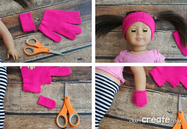 Keep your American Girl Doll warm and toasty with our No Sew Headband & Mittens!