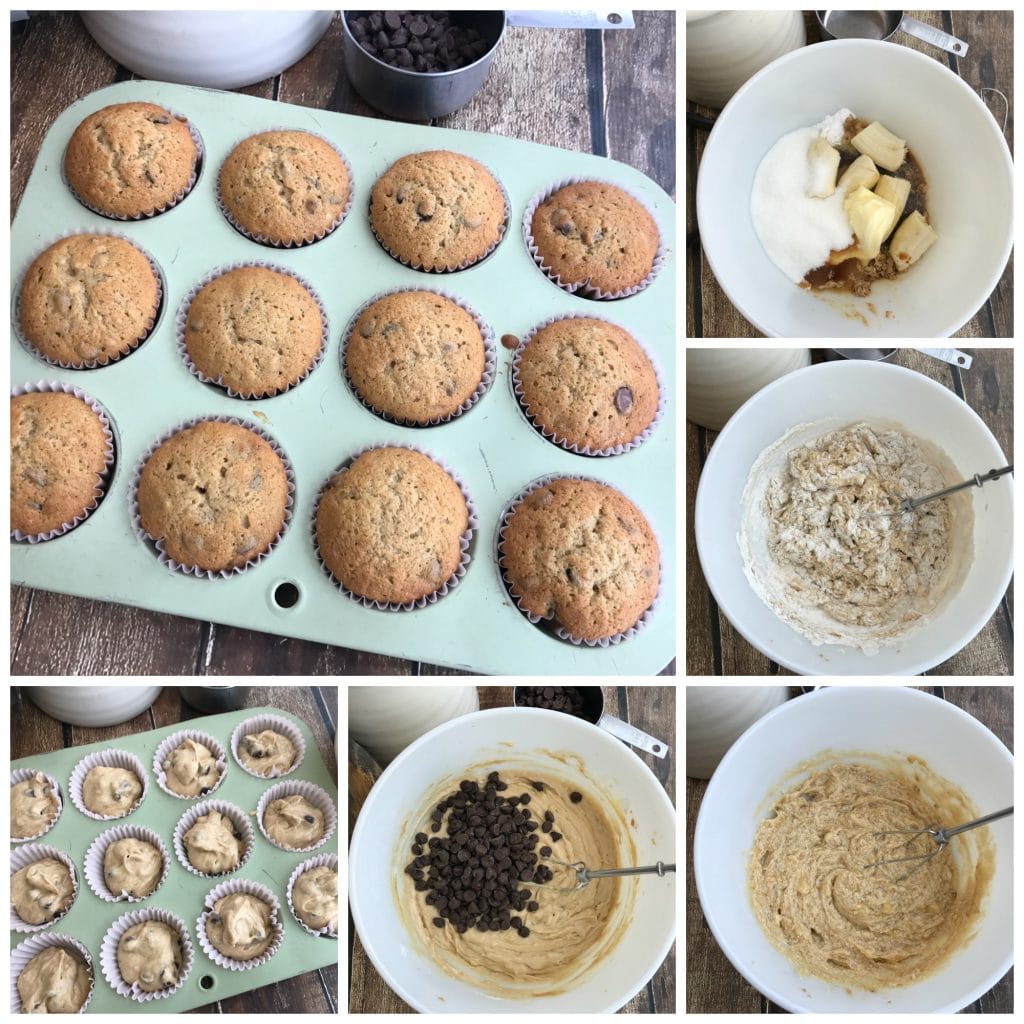 These Banana Mocha Chocolate Chip Muffins are perfect for a quick snack or breakfast!