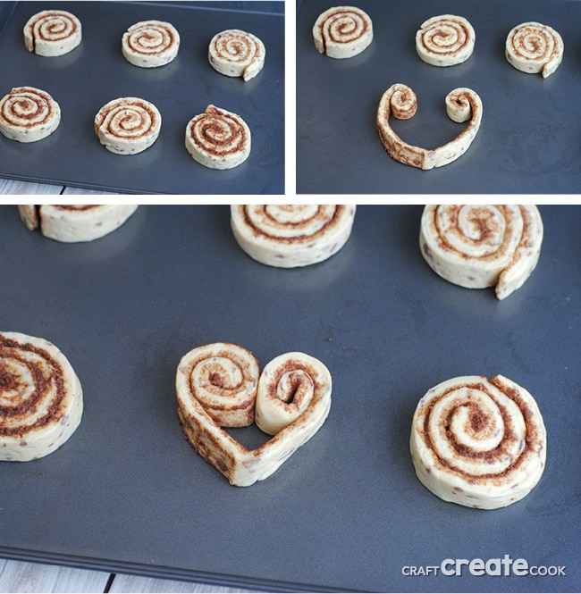 Valentine Cinnamon Roll Hearts are adorable, easy to make and perfect for Valentines breakfast!