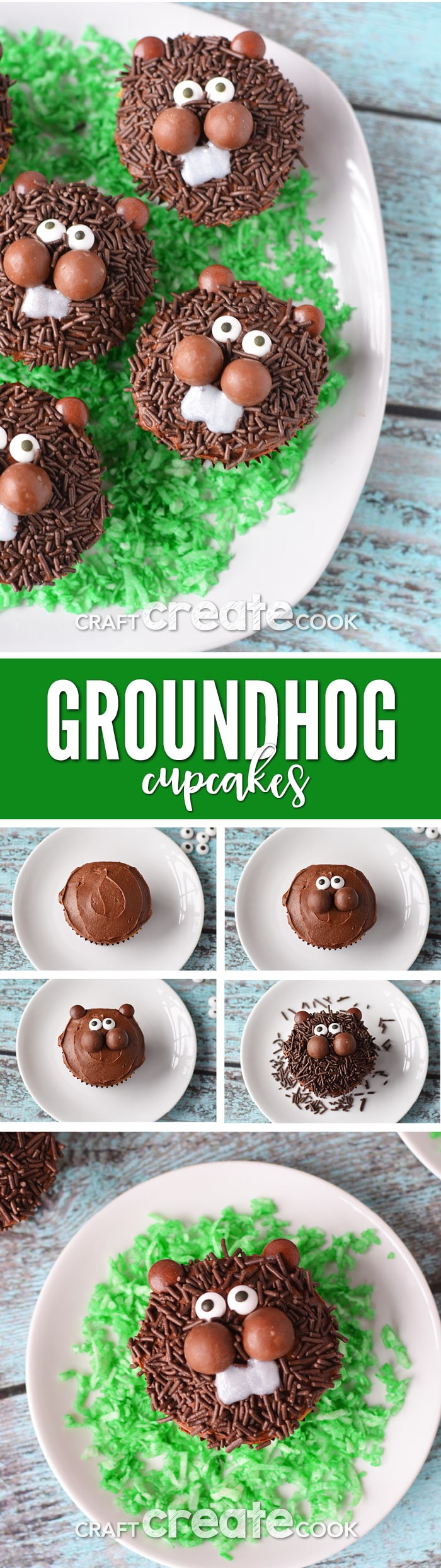 Groundhog Day Cupcakes - Craft Create Cook
