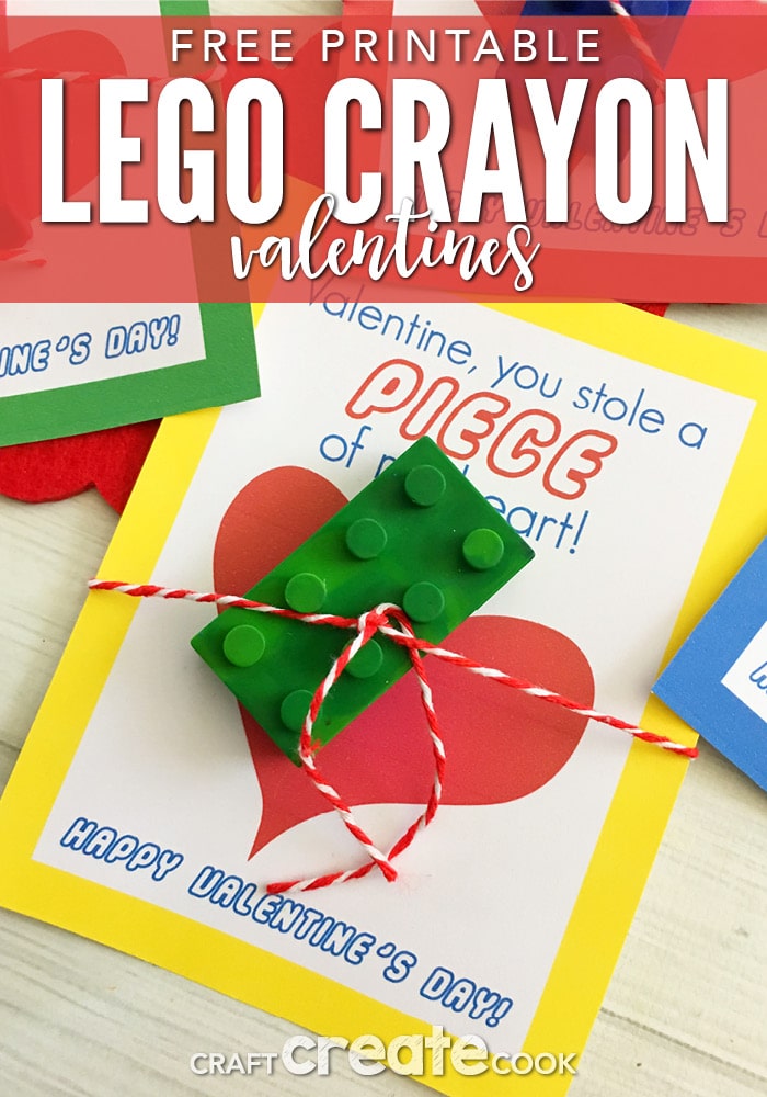 Your little Lego fans will love these DIY Lego Crayons - Free Printable Lego Valentine Cards.