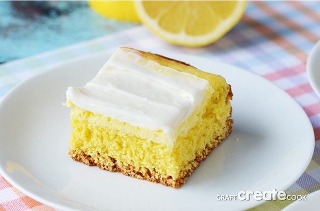 Cream Cheese Lemon Bars from CraftCreateCook.com