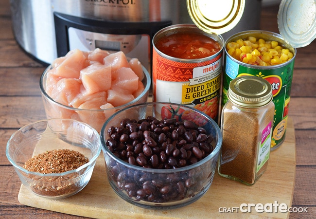 Our Chicken Mexican Stew is a hearty slow cooker meal that's easy to make and is bursting with flavor!