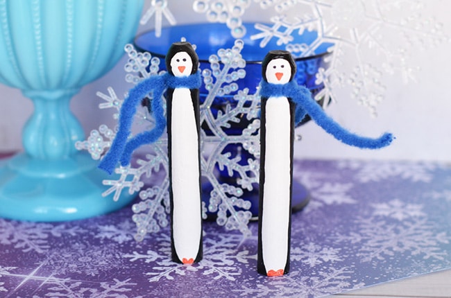 This penguin craft is great for kids and makes a cute winter home decor item.