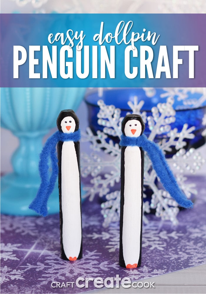 This penguin craft is great for kids and makes a cute winter home decor item.