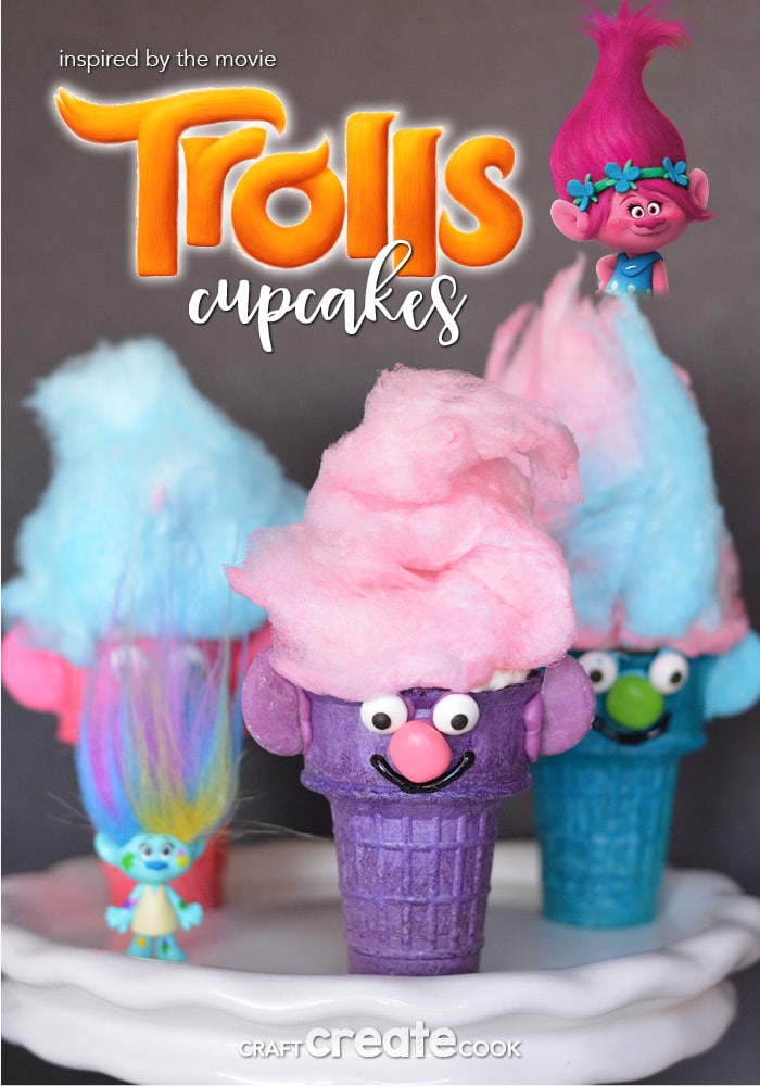 According to Poppy, Cupcakes and Rainbows are the perfect combination! These troll cupcakes are just that!