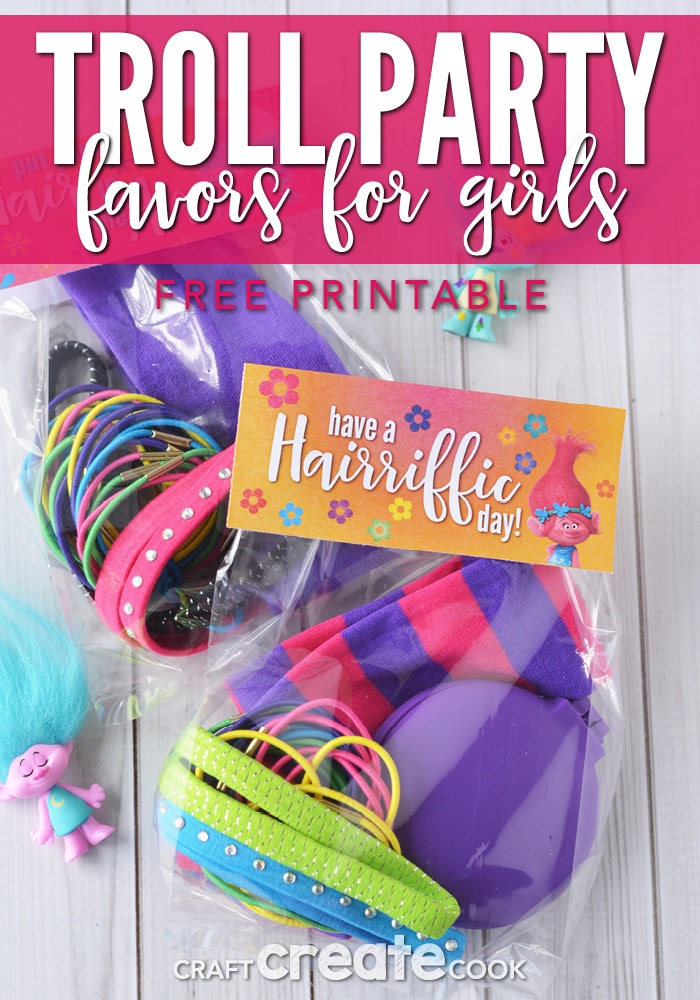 These fun, inexpensive and functional troll party favors are perfect for guests! PLUS, we've got a FREE Troll Party Bag Topper!