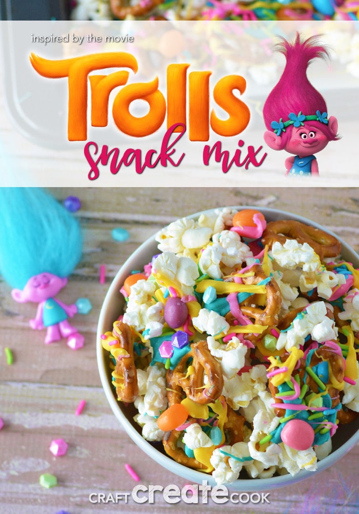 Dance, Hug and Sing your way to making this Troll Party Snack Mix!