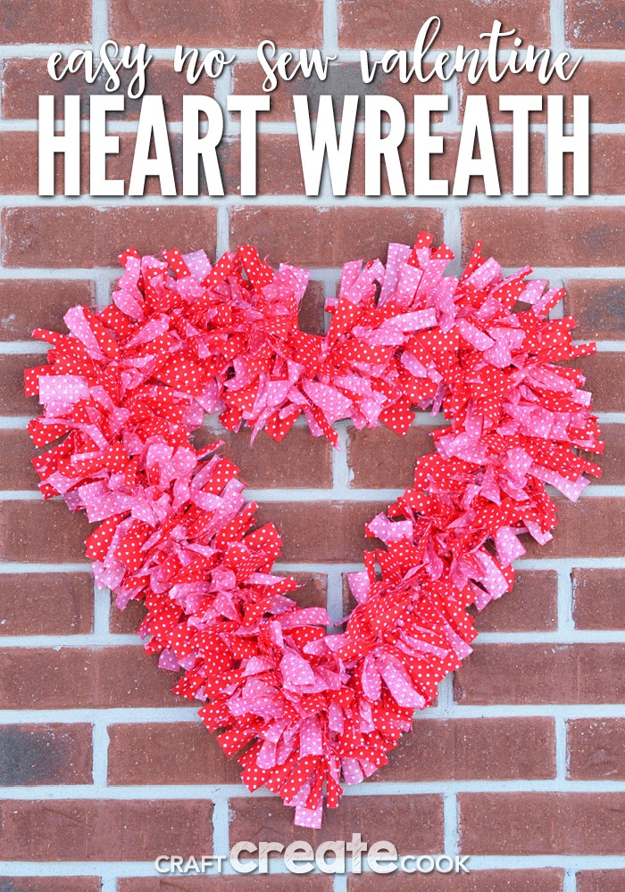 Cue up your favorite Netflix show and make this easy Valentine Fabric Wreath!