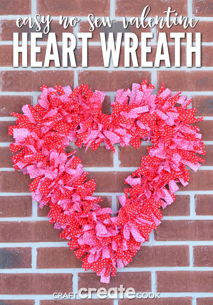 Cue up your favorite Netflix show and make this easy Valentine Fabric Wreath! 