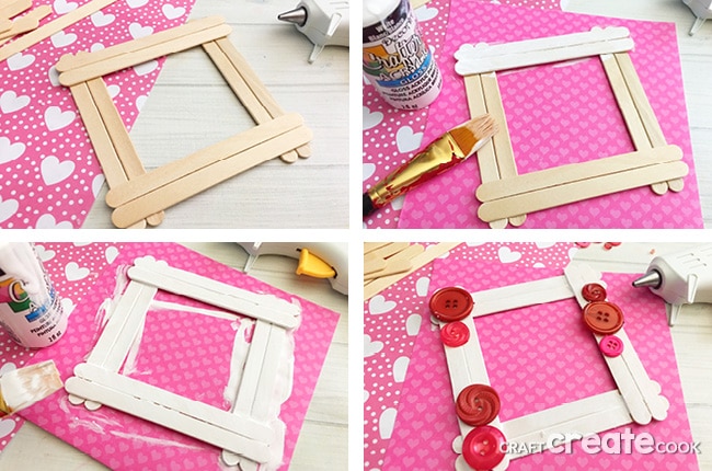 This Valentine Popsicle Stick Craft is such a cute and simple frame for the kids to make and give as a Valentine's Day gift.