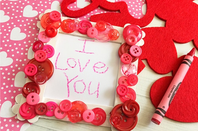 This Valentine Popsicle Stick Craft is such a cute and simple frame for the kids to make and give as a Valentine's Day gift.