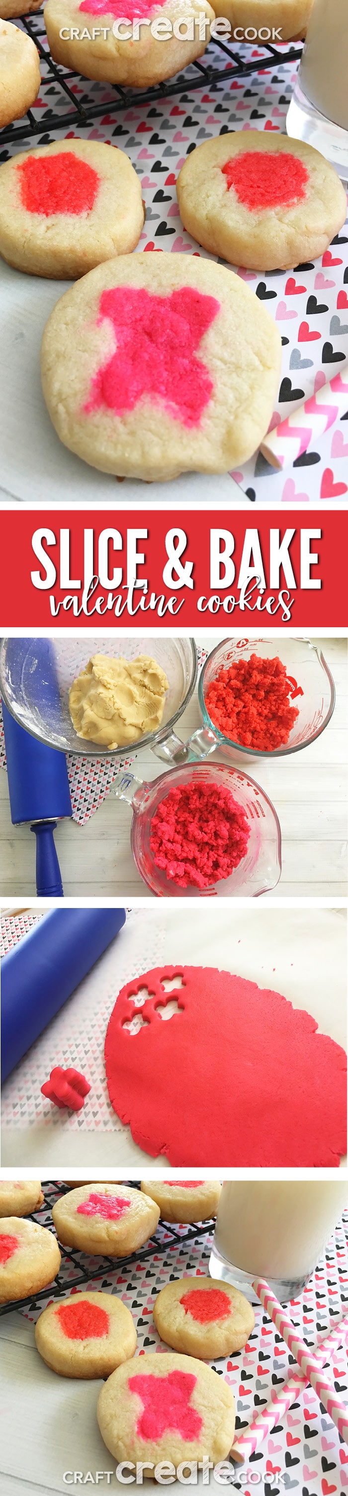 Slice and Bake Valentine Cookies - Craft Create Cook