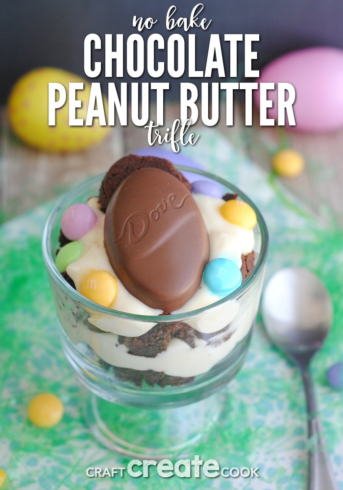 This chocolate peanut butter trifle recipe is perfect for Easter!