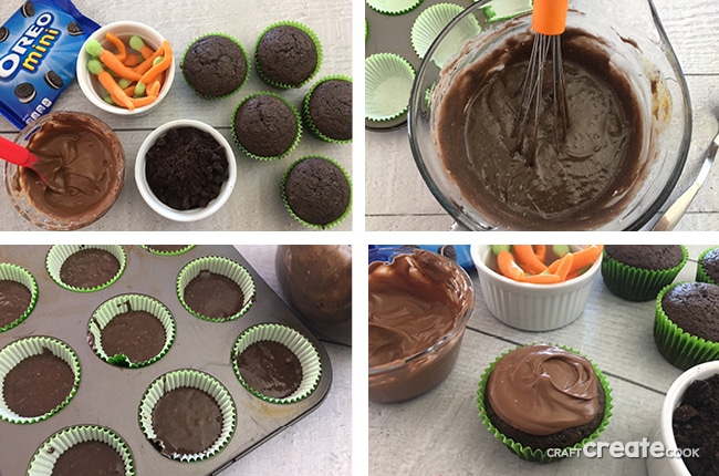 These Double Chocolate Carrot Cupcakes are the perfect dessert to get you thinking about Spring.