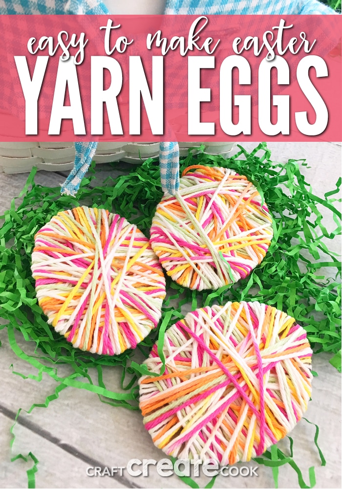 If you're looking for fun and easy Easter crafts with items you probably already have, these Easter Crafts For Kids Yarn Eggs will be perfect.