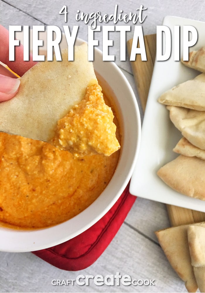 This 4 Ingredient Fiery Feta Dip is both savory and spicy and is sure to have you coming back for more.