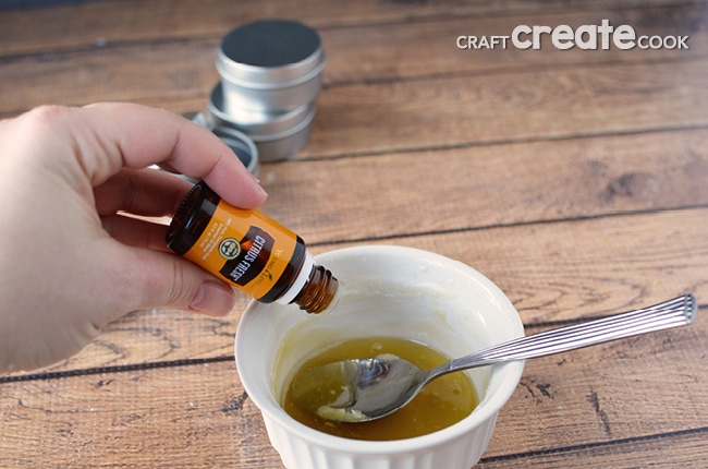 Citrus Honey Homemade Lip Balm using essential oils