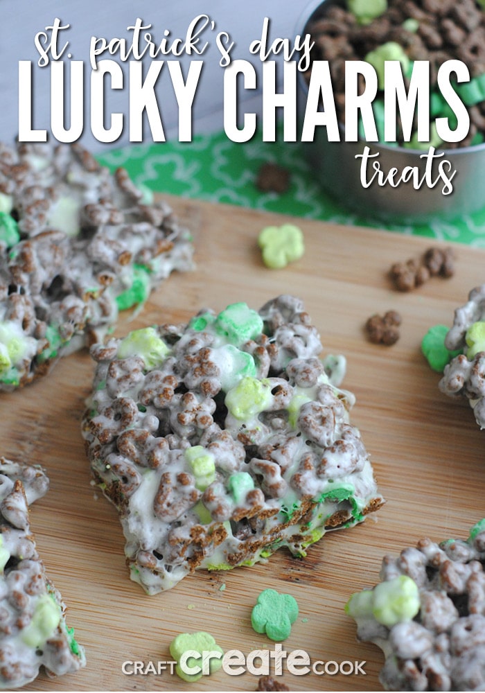 These St. Patrick's Chocolate Lucky Charms Treats are a cinch to make and are chocolately delicious!