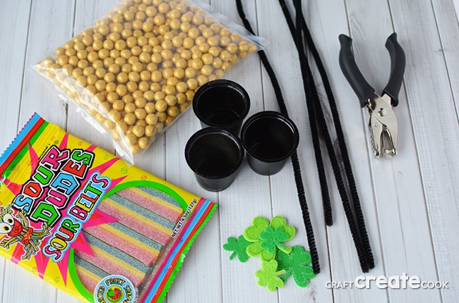 St. Patrick's Day Pot of Gold treat cups are perfect for classroom snacks or a fun surprise for family and friends. 