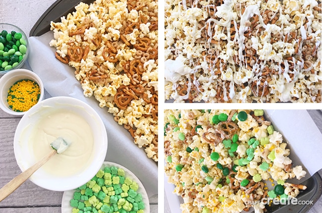 This St. Patrick's Day Leprechaun Snack Mix is simple to make and with its salty and sweet flavor it'll keep you coming back for more.