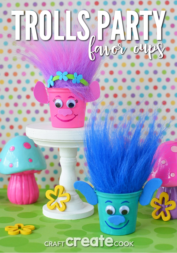 Reuse K-Cups to make Poppy and Branch Trolls Party Favors and fill with candy!