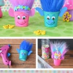 Reuse K-Cups to make Poppy and Branch Trolls Party Favors and fill with candy!