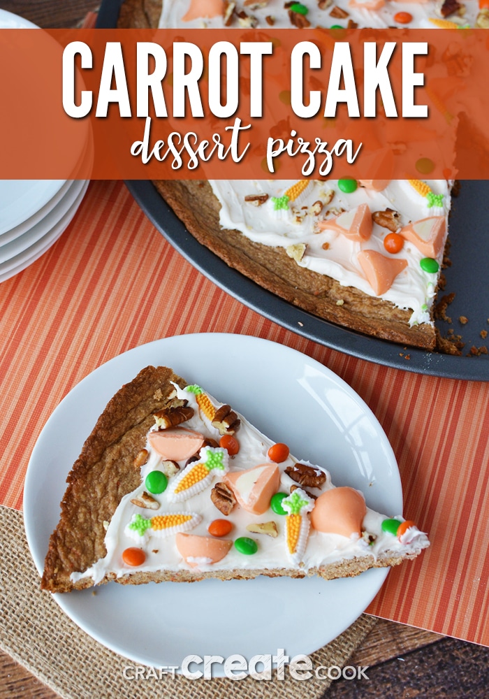 If you love carrot cake and you love pizza, my Easter carrot cake dessert pizza is for you!