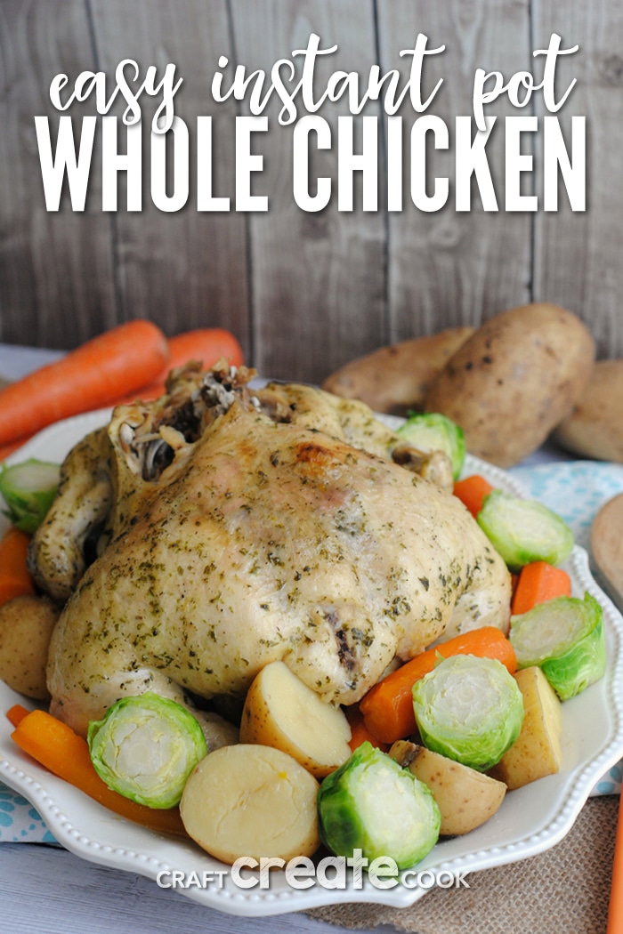 Whole Instant Pot Chicken is the perfect dinner recipe for busy families!
