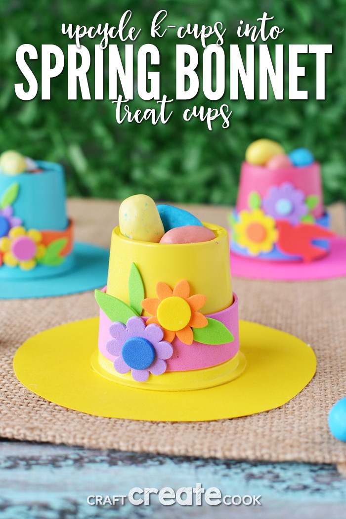 If you are looking for k-cup crafts to make we have tons of ideas, including these springtime bonnets!