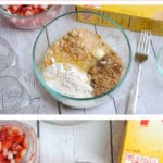 Strawberry Mason Jar Crumble is the perfect spring or summer dessert!