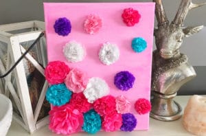 Our Tissue Paper Flower Mother's Day Canvas is a perfect DIY Mother's Day gift.