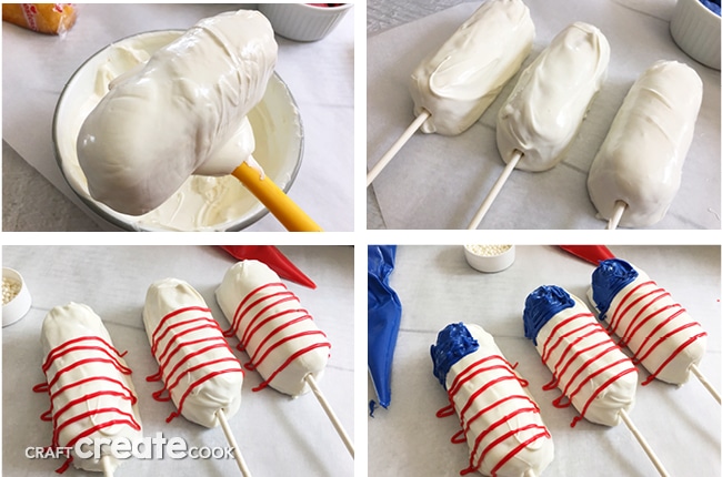 Our American Flag Treats on a Stick are the perfect addition to a 4th of July BBQ!