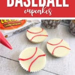 These Reese's White Chocolate Home Run Baseball Cupcakes are sure to be a big hit.