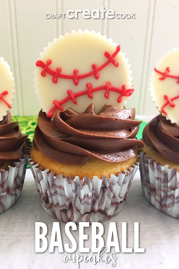 These Reese's White Chocolate Home Run Baseball Cupcakes are sure to be a big hit.