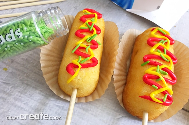 These Dessert Corn Dogs on a Stick are the perfect quick and easy treat.