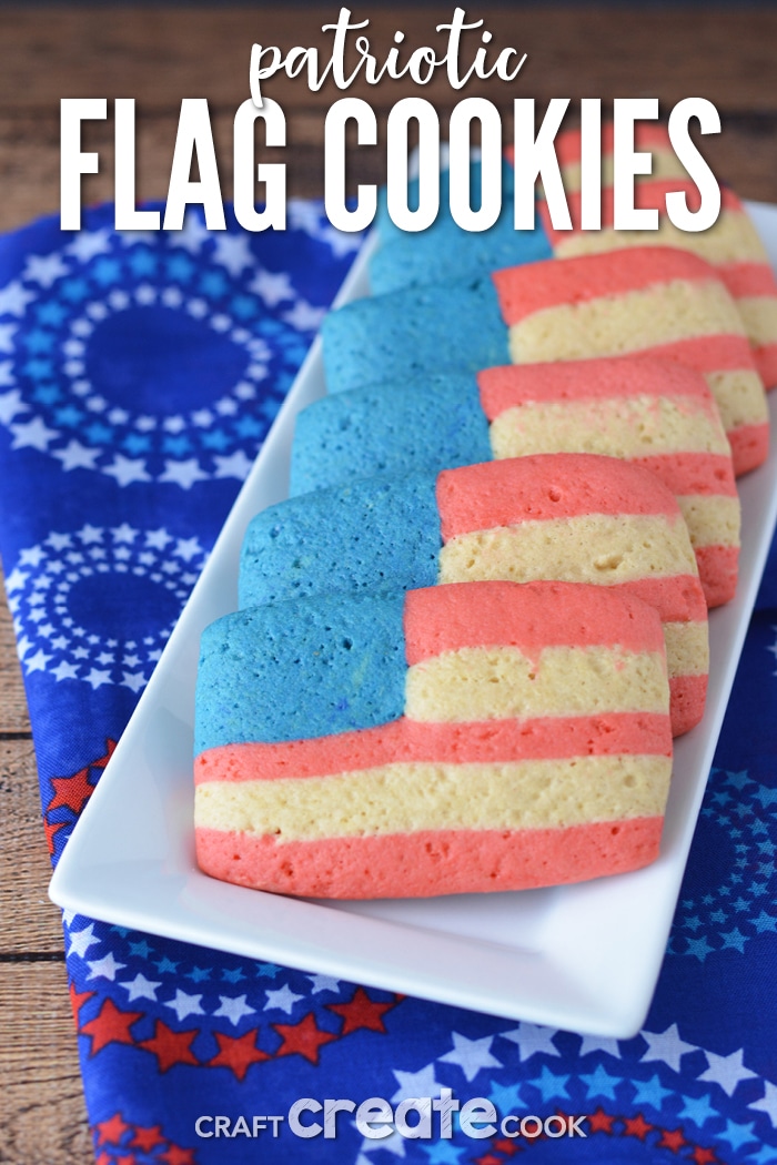 Slice and bake American Flag Sugar Cookies are easier than traditional cut-out sugar cookies!