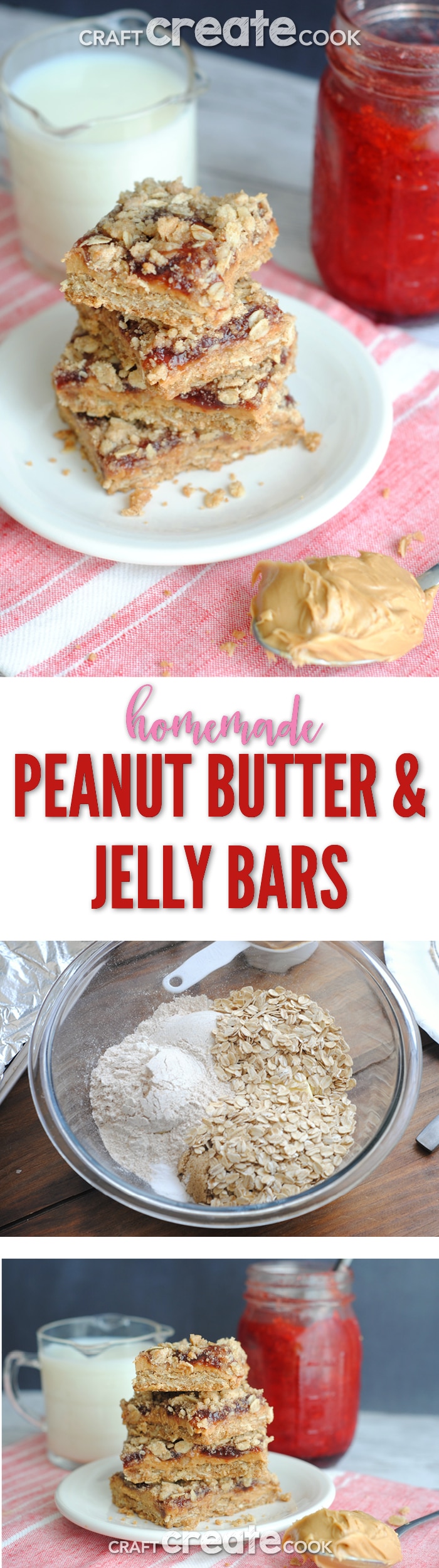 Homemade Peanut Butter & Jelly Bars Craft Create Cook